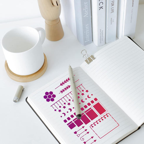 Bookmark Metal Stencils Calendar Stainless Steel Stencil Stars Arrowheads Drawing Painting Stencils Journal Planner Stencils for Diary Wood Carvin...