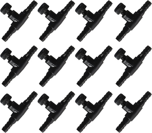 ALEGI Aquarium Control Valves for Aquarium Air Pump Single Way Plastic Air Flow Control Regulator for 3/16" ID Tubing 12 Pack (Black)...