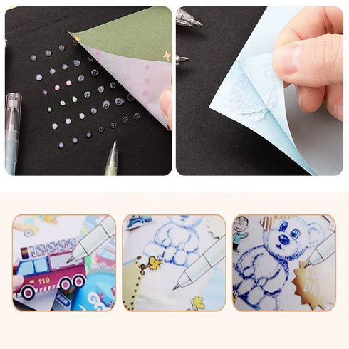6pcs Ball Point Adhesive Glue Pen with 6PCS Extra Glue Refills, Kids-Friendly Precise Apply and Easy Control, Quick Dry Glue Pen for Crafting, Scr...