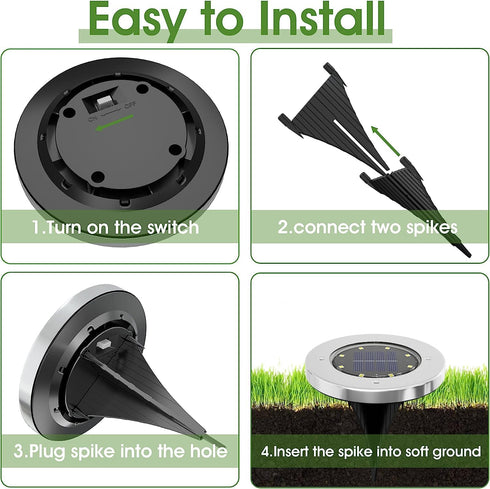 INCX Solar Lights for Outside,4 Pack Solar Lights Outdoor Waterproof, Solar Garden Lights Landscape Lighting for Patio Pathway Lawn Driveway Walkw...