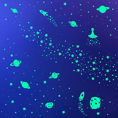 260 PCS Glow in The Dark Stars, Glowing Stars for Ceiling, Star Wall Decals Solar System Space Galaxy Planets Wall Stickers for Kids, Girls Boys R...