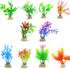 10 Pack Artificial Aquarium Plants, Small Size 4 to 4.5 inch Approximate Height Fish Tank Decorations Home Décor Plastic...