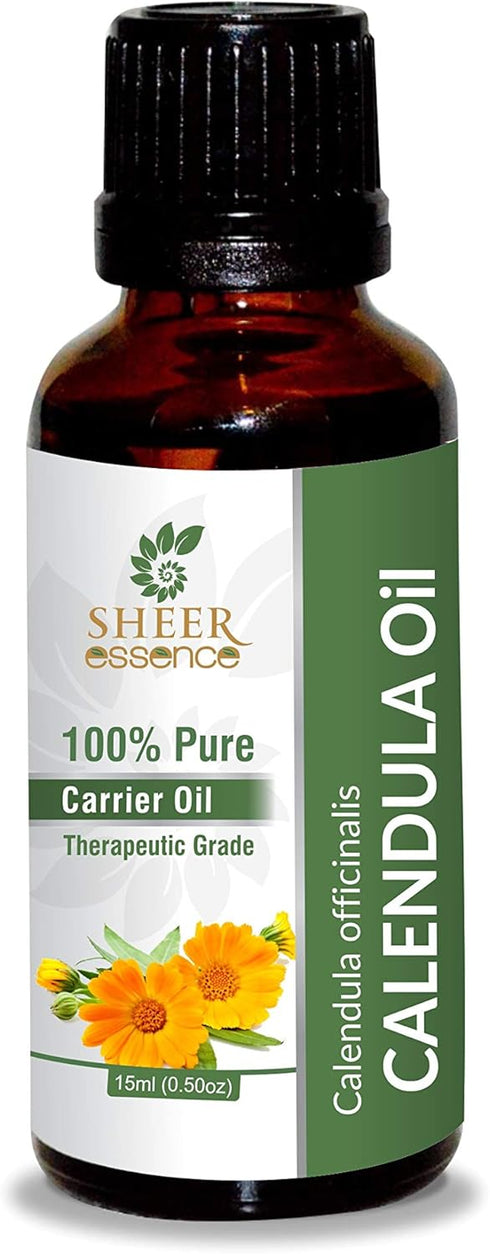 Calendula | Pot Marigold Oil 15 ML (0.51 Fl.OZ) | 100% Pure Natural Undiluted Uncut Therapeutic Grade Calendula Officinalis Carrier Oil...