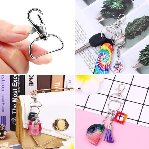 Key Chain Clip Hook, Anezus D Ring Clip Keychain Lanyard Swivel Snap Hooks Clip on Key Ring for Crafts and Purse Hardware (1 inch)...