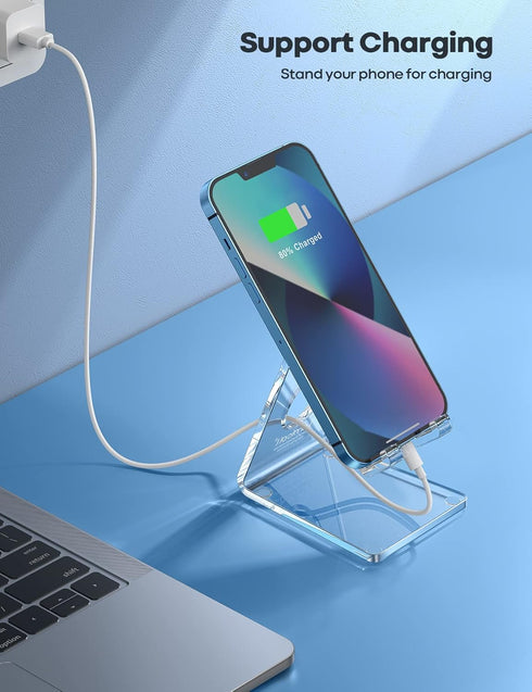 Lamicall Cell Phone Stand, Phone Dock - Clear Office Cell Phone Holder, Transparent Phone Stand for Desk, Desktop, Acrylic Office Desk Accessories...