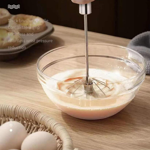 Stainless Steel Egg Beater, Hand Mixer Hand Push Mixer Manual Egg Beater Semi-automatic Mixer Press Mixer Kitchen Tools for Mixing and Whipping...