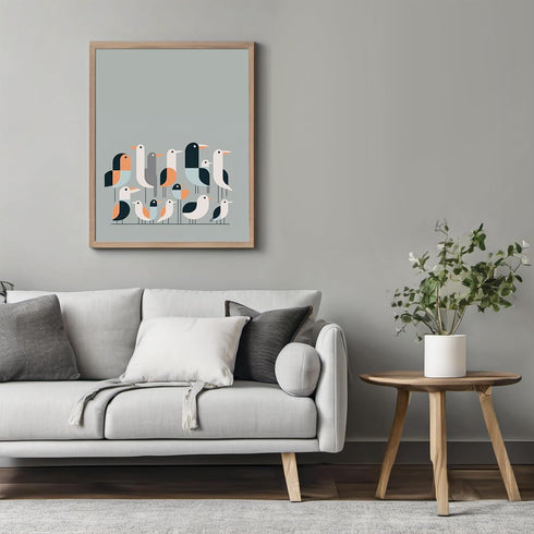 Posterizer 1 pcs-Nordic Bird-Cute Funny Scandinavian Birds-Art for Animal Lovers-Abstract & Modern Art- Gift for Men Women Teens-Decor for Home & ...