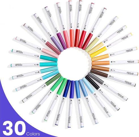 Fine Point Pens for Cricut Maker 3/Maker/Explore 3/Air 2/Air, 0.4 Tip Ultimate Fine Point Pens Set of 30 Pack Supplies Tools Accessories Writing D...