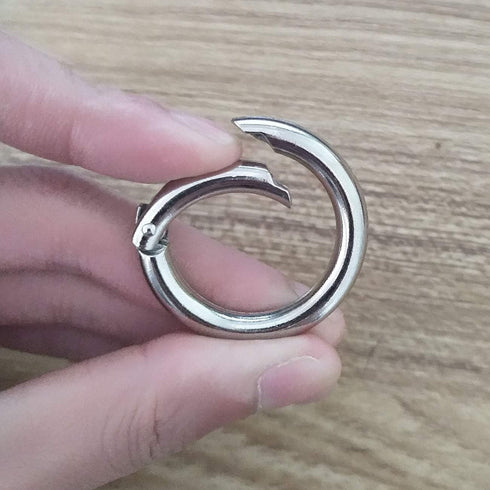 6pcs 35mm Round Spring Snap Hooks Clip DIY Accessories for Handbag Purse Shoulder Strap Key Chains Buckle Zinc Alloy Circle Round Metal Spring Key...