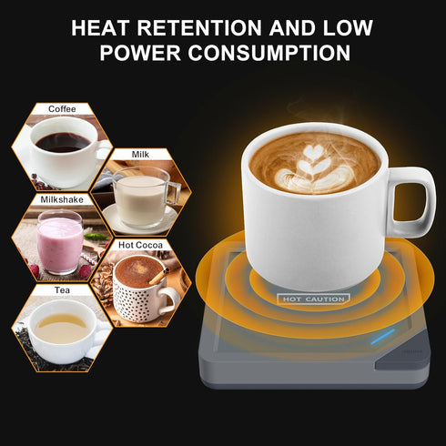 Coffee Mug Warmer: Candle Warmer Coffee Warmer for Desk Auto Shut Off Candle Wax Warmer for Scented Wax Smart Heated Mug Warmer for Coffee, Tea, H...