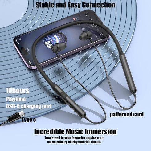 Neckband Bluetooth Headphones,Around The Neck Wireless Workout Earbuds with Magnetic,15 Hours Playtime Deep Bass Headset, Waterproof and Sweatproo...