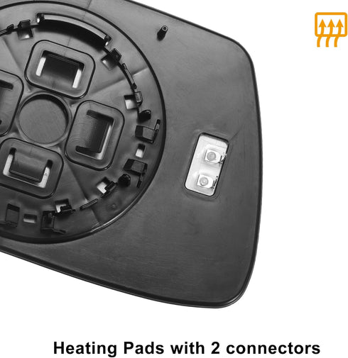X AUTOHAUX Car Rearview Right Passenger Side Mirror Glass Replacement W/Backing Plate Heated White Glass for Jeep Grand Cherokee 2005 2006 2007 20...