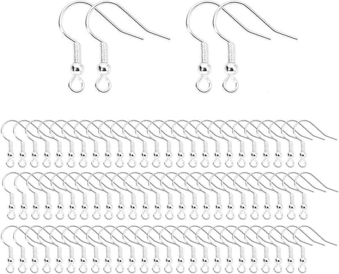 800 Pieces Silver Plated Earring Hooks Fish Hooks Ear Wire for DIY Jewelry Making...