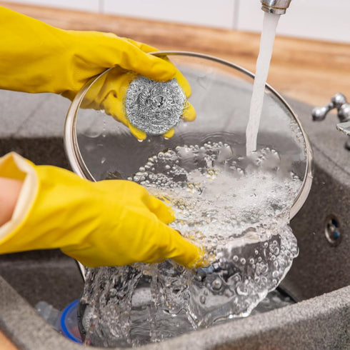 4pcs Wire Ball Pot Brush Stainless Steel, Reusable Cleaning Brush for Kitchen Cleaning Pots and Bowls, Wire Brush for Cleaning Dishes, Pans, Pots,...