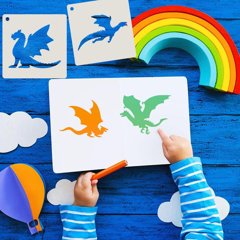 Dragon Stencils for Painting 3inch Reusable Dragon Stencil Template Stencils for Crafts Paint Stencils for Painting on Wood Wall Card Fabrics...