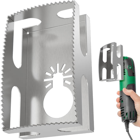 Square Slot Cutter for Dewalt & Milwaukee,Stainless Steel Square Hole Cutter Rectangle Slot Cutter,One Step Cut-in Single Gang Wall Boxes Outlet C...