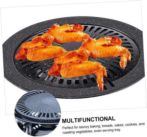 Portable Gas Stove Iron Baking Pan Baking Dishes for Oven Korean Bbq Grill Pan Table Bbq Plate Kabob Grill Roasting Pans for Ovens Korean Grill Pa...