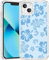 Blue Hibiscus Phone Case Compatible with iPhone 13 6.1 Inch - Shockproof Protective TPU Clear Cute Blue Flower iPhone Case Designed for iPhone 13 ...