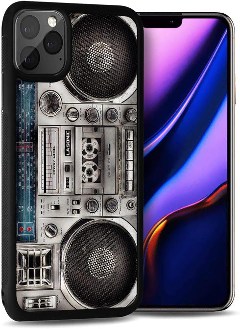 for iPhone 11 Pro Max, Art Design Soft Back Case Phone Cover, HOT12236 Old Boom Box...