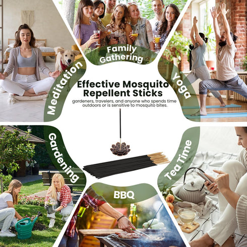 120 Pack Mosquito Repellent Sticks, Deet Free Citronella Incense Sticks Plant-Based, for Outdoor Indoor Use During Patio, Camping Trips, Picnics, ...