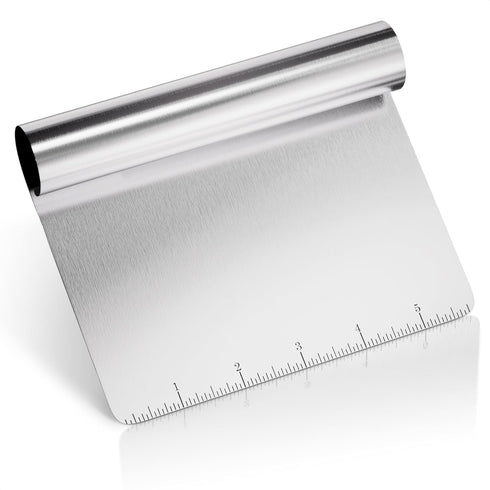Bench Scraper Kitchen – Multipurpose Pastry Scraper Tool with Measuring Scale, Pizza & Bread Dough Cutter Tool, Stainless Steel Build – Rust-Resis...