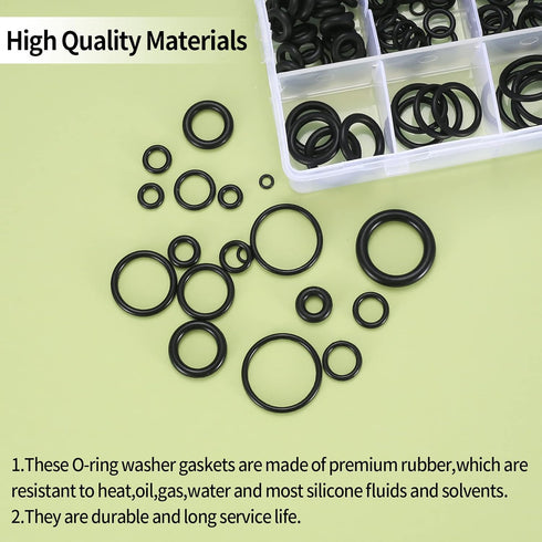 300 Pcs Rubber O-Rings Assortment Kit, 18 Sizes Nitrile Rubber O Rings Sealing Kits, for Plumbing, Faucet Tap, Automotive Repair, Mechanic, Air or...