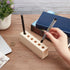 OLYCRAFT 6-Hole Wood Desktop Pen Holder with 12mm Round Hole Fountain Pen Stand Rustic Wooden Pen Organizer Office Desk Pen Holder for Pen Storage...