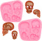 Creative Skeleton Head Skull Silicone Cake Decoration Mold 2 Pcs, Skeleton Head Fondant Mold for Cake Decoration Candy Sugar Cupcake Topper Cake P...