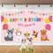Dog Girl Party Decorations Pink Puppy Dog Themed Birthday Supplies Lets Party Banner Backdrop Dogs Cats Kids Birthday Photography Background Photo...