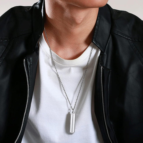 VNOX Pack of 2/3/4/5/10/16 -Unisex Customize Memorial Keepsake Stainless Steel Cylinder Cremation Necklace...