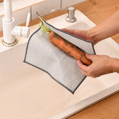 6Pcs Non Scratch Wire Dishcloth Wet and Dry Dishwashing Rag Scrub Scratch Sponges Kitchen Dish Towels Sinks Counters Windows Cleaning Cloths House...