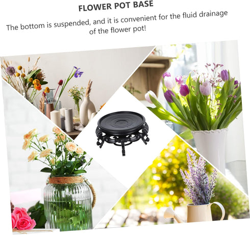 1pc Tray Flower Stand Flower Pots Outdoor Metal Shelf Brackets Circle Vase Fish Tank Stand Fish Bowl Stand Metal Plant Rack Resin Display Stand Di...