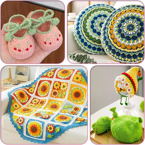 2 Pcs 100g Cotton Acrylic Yarn for Crocheting,Soft and Fluffy Crochet Yarn for Knitting and Crafts?4 ply Warm Yarn for DIY Slippers Cushions Dolls...