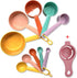 Plastic Measuring Cups and Spoons Set - 10 Pcs Colorful Kitchen Measuring Tool, Engraved Metric/US Markings Stackable Silicone Measure Cup for Liq...