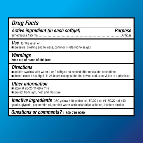 Amazon Basic Care Gas Relief Softgels, Simethicone 125 mg, Extra Strength Antigas, 30 Count...