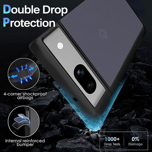Miimall Compatible for Google Pixel 7a Case, Smooth Frosted Translucent Case Protective Matte Clear Cover Case for Google Pixel 7a 6.1'' 2023, Bla...