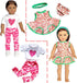 18 inch Doll Clothes and Accessories fit American 18'' Dolls - Including 10 Complete Set of 18 inch American Doll Clothes Outfits Dress with Unico...