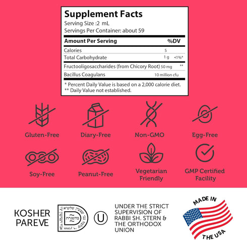 Zahler - Kidophilus Liquid Drops Probiotics for Kids (4 Fl Oz) Certified Kosher Kids Probiotic for Healthy Digestion & Immune Support - Fruit Punc...