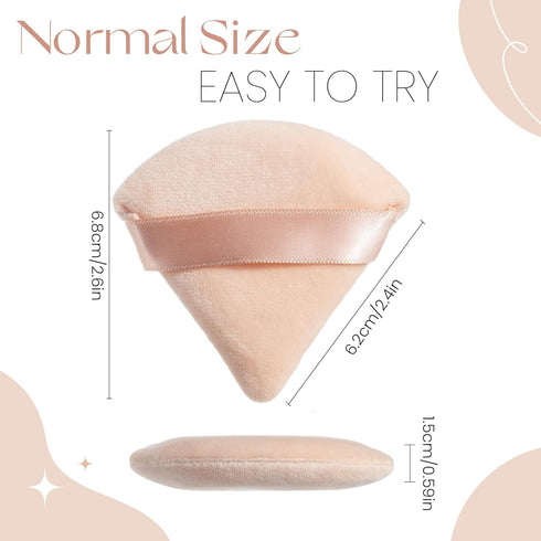 MOTZU 6 Pieces Powder Puff for Face , Cotton Velour Triangle Makeup Puff for Setting, Contouring, Under Eyes, and Corners, 2.76-inch Normal Size, ...