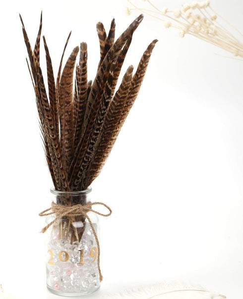 20pcs Natural Pheasant Tails Feather for Hair Hats Crafts Home Wedding Party Decoration (30-35cm)...