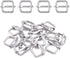 Swpeet 60Pcs 1/2 Inch - 13mm Sliver Metal Rings Metal Rectangle Adjuster Triglides Slides Buckle, Roller Pin Buckles Slider Strap Adjuster Keychai...