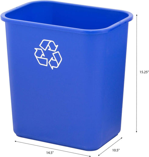 United Solutions 7 Gallon/28 Quart Efficient Recycle Wastebasket | Fits Under Desk | Small, Narrow Spaces in Commercial, Kitchen, Home Office, Dor...