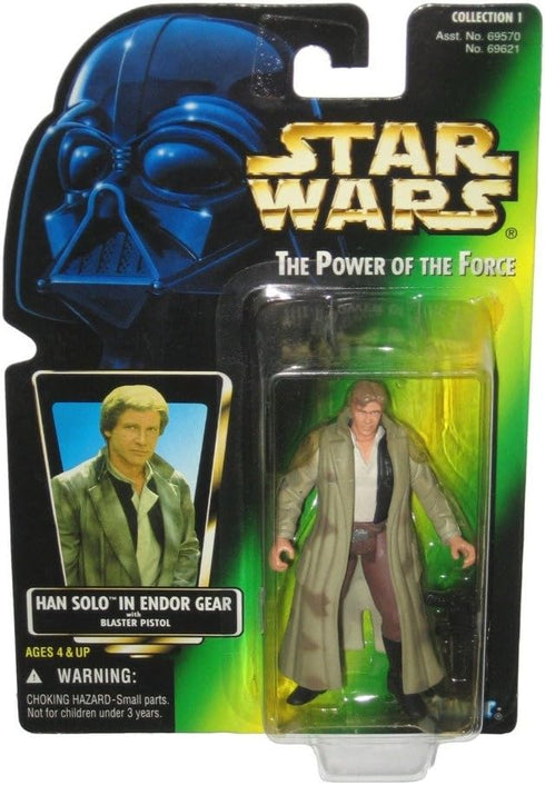 HAN SOLO IN ENDOR GEAR * WITH BLASTER PISTOL * Star Wars 1996 The Power of the Force Action Figure...