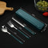 DEVICO Travel Utensils, 18/8 Stainless Steel Portable Reusable Camping Silverware Cutlery Flatware Set, 4-Piece Include Fork Spoon Chopsticks with...