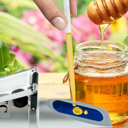 DANOPLUS Honey Moisture 58~90% Brix Refractometer with ATC, Handheld High Measuring Range Sugar Content, Honey, Jelly, Jam and Syrup...