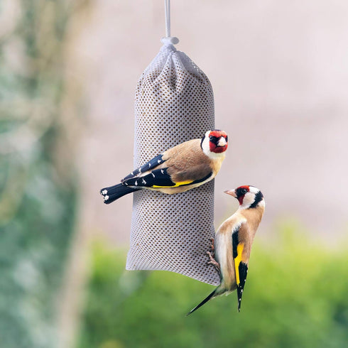 Shihanee 6 Pieces Wild Bird Finch Sock Feeder Bird Seed Sock Bird Feeder Net Thistle Seed Socks Bird Food Finch Sock for Wildlife(White)...