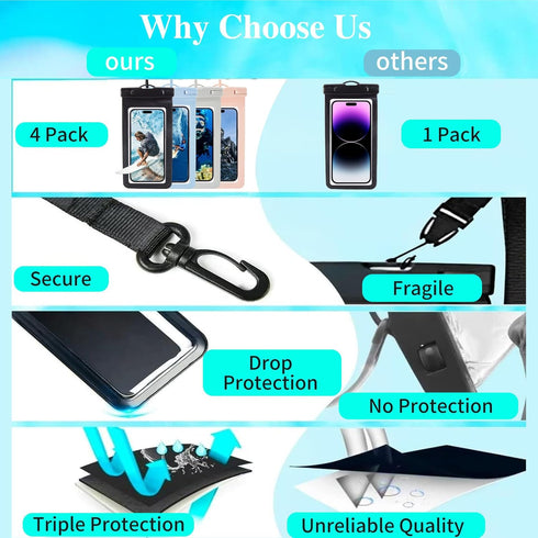 GoGo Deepsea Waterproof Phone Pouch, IP68 Waterproof Phone Case, Underwater Vacation Cellphone Dry Bag Up to 7.2" for Samsung Galaxy Pixel, iPhone...