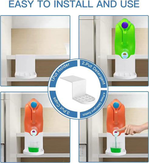 Laundry Detergent Cup Holder Drip Catcher, Laundry Fabric Softener Tidy Soap Tray Dispenser Drip for Most Economic Sized Bottles, No More Leaks or...