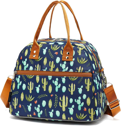 FlowFly Insulated Lunch Bag With Shoulder Strap for Women, Men, and Kids, Large and Reusable, Handle, Freezable Work and School Travel Tote and Me...
