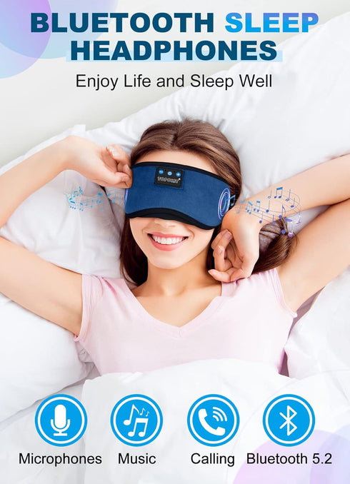TOPOINT Sleep Headphones, Sleeping Headphones Bluetooth Sleep Mask with Bluetooth Headphones, Aid Sleep Light Blackout Sleeping Eye Mask Headphone...